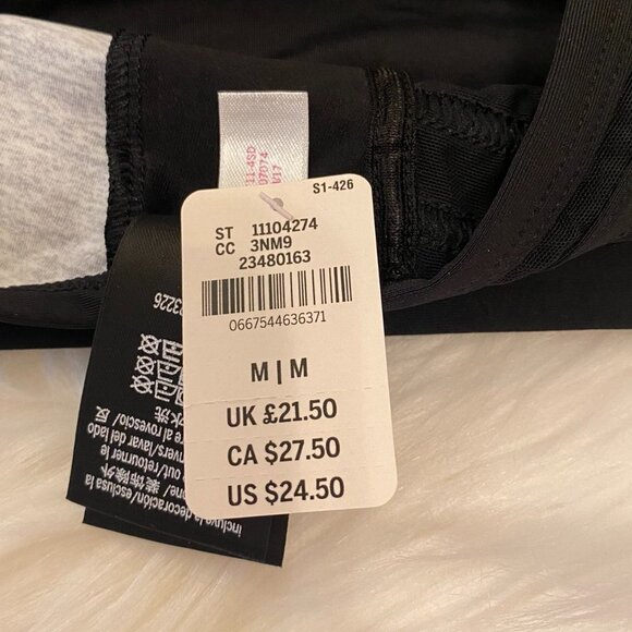 Victoria Secret Pink Ultimate Unlined Strappy Sports Bra Size Medium Gray Black - Picture 3 of 4